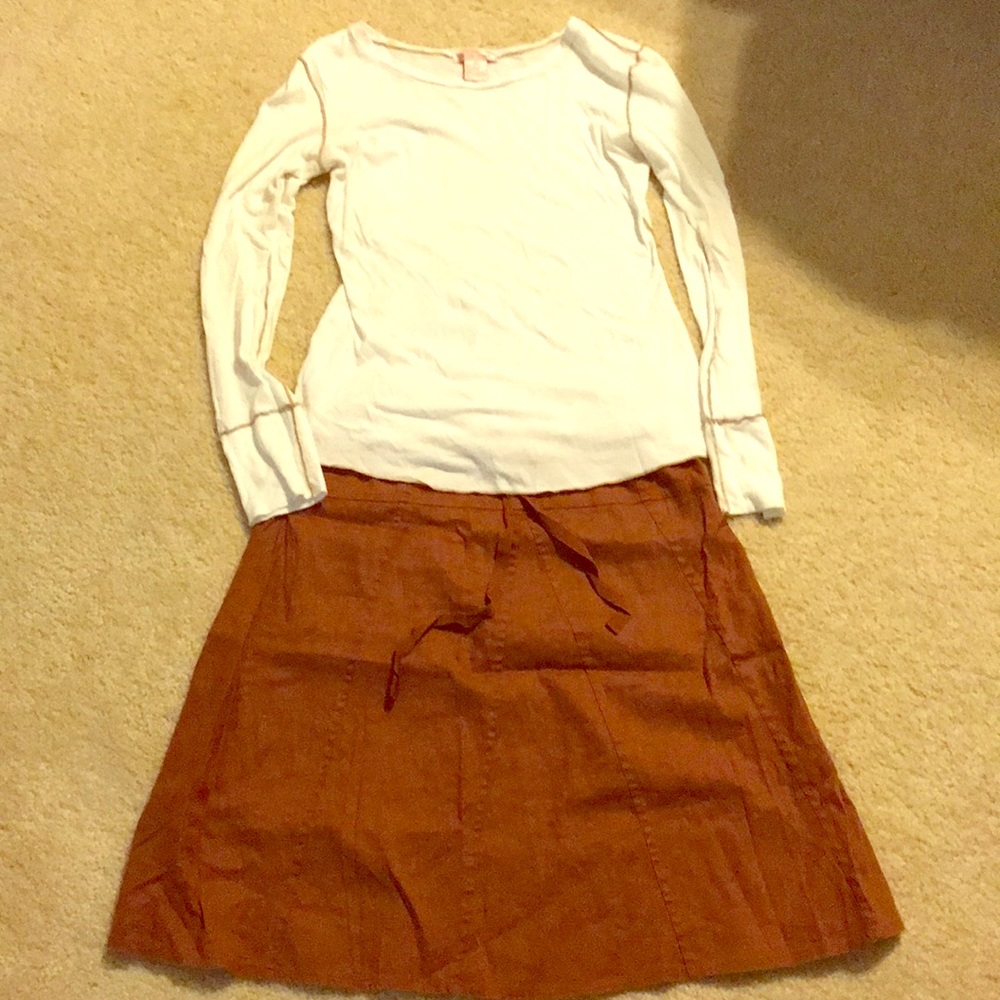 XS maternity skirt and shirt outfit or separates